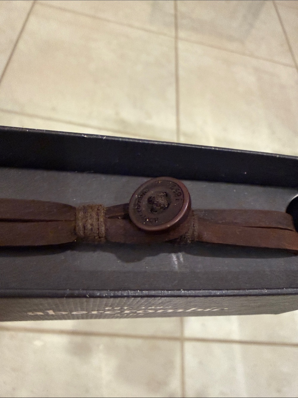 Abercrombie & Fitch Brown Leather Button-Closure Bracelet - Picture 4 of 10